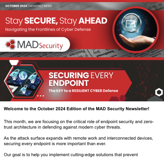 MAD Security CMMC MSP MSSP NIST DFARS newsletter